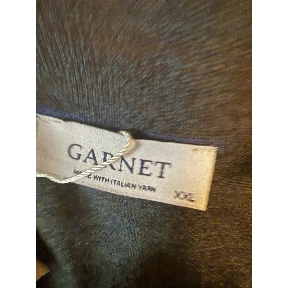 GARNET Men's Merino Wool 1/4-Zip Pullover Charcoal Gray Sweater Size XXL NWT
